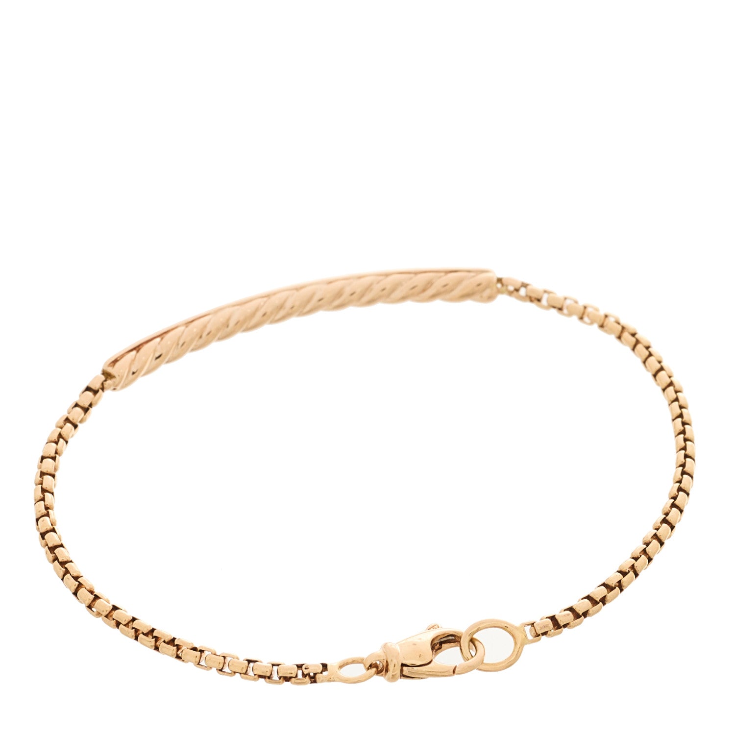 David Yurman 18K Rose Gold Cognac Diamond Petite Pave Bar Bracelet 2 of 3