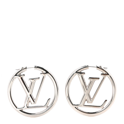 Louis Vuitton Palladium Louise Hoop Earrings Silver 1 of 5