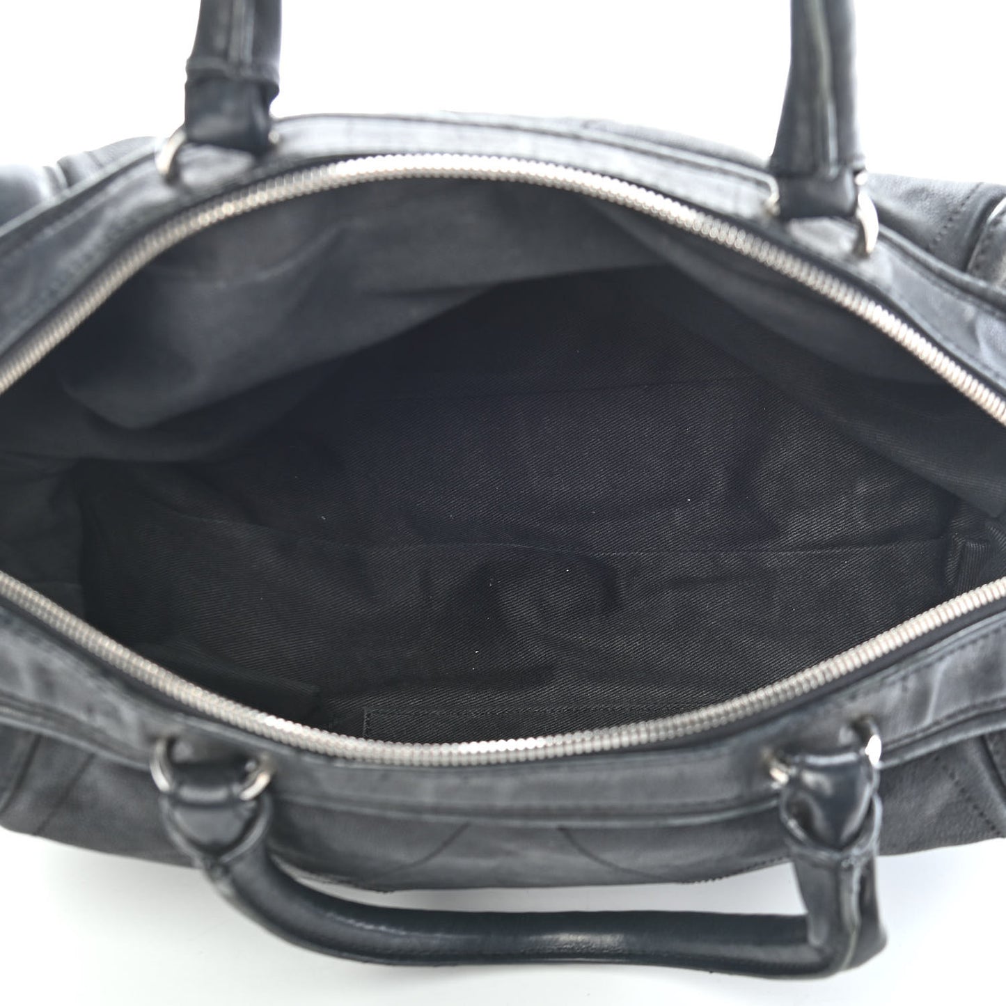 Calfskin Round Bowling Bag Black