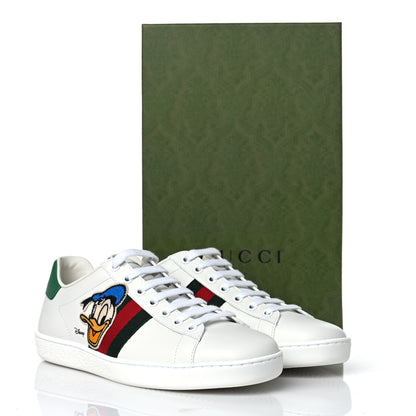 Gucci X DISNEY Calfskin Miro Soft Web Donald Duck Womens Ace Sneakers 38 White New Shamarock 11 of 11