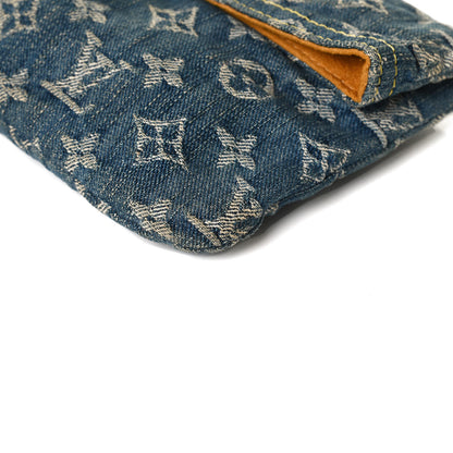 Louis Vuitton Monogram Denim Pochette Plat Clutch Blue 7 of 10