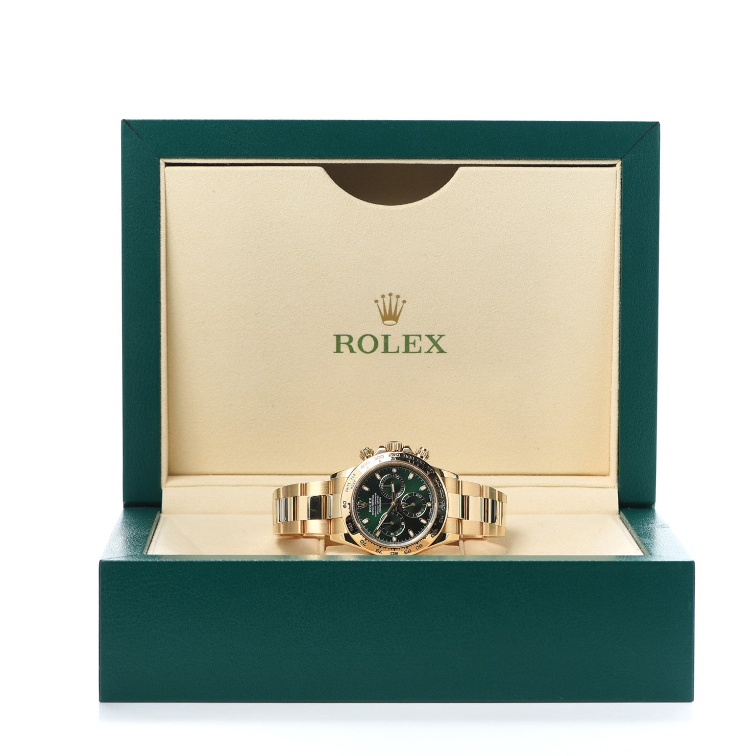 Rolex 18K Yellow Gold 40mm Oyster Perpetual Cosmograph Daytona Watch Bright Green 116508 6 of 6