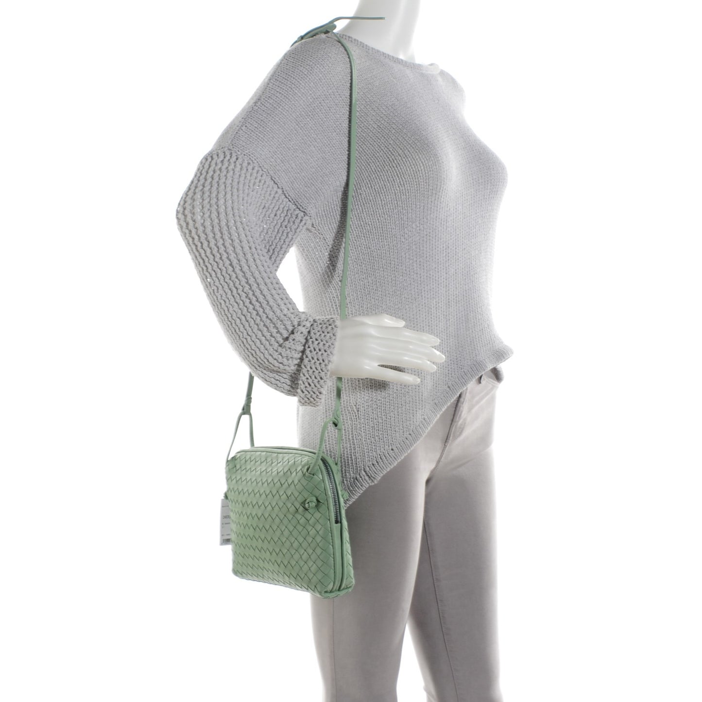 Nappa Intrecciato Pillow Crossbody Messenger New Sauge