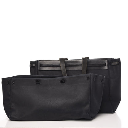 Hermes Toile Vache Hunter Herbag Cabas MM Black 3 of 28