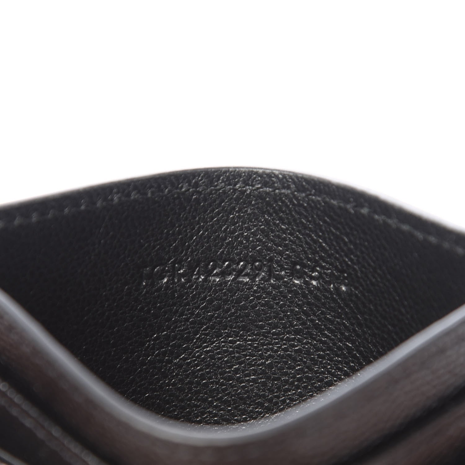 Saint Laurent Grain De Poudre Matelasse Chevron Monogram Credit Card Case Black 7 of 8