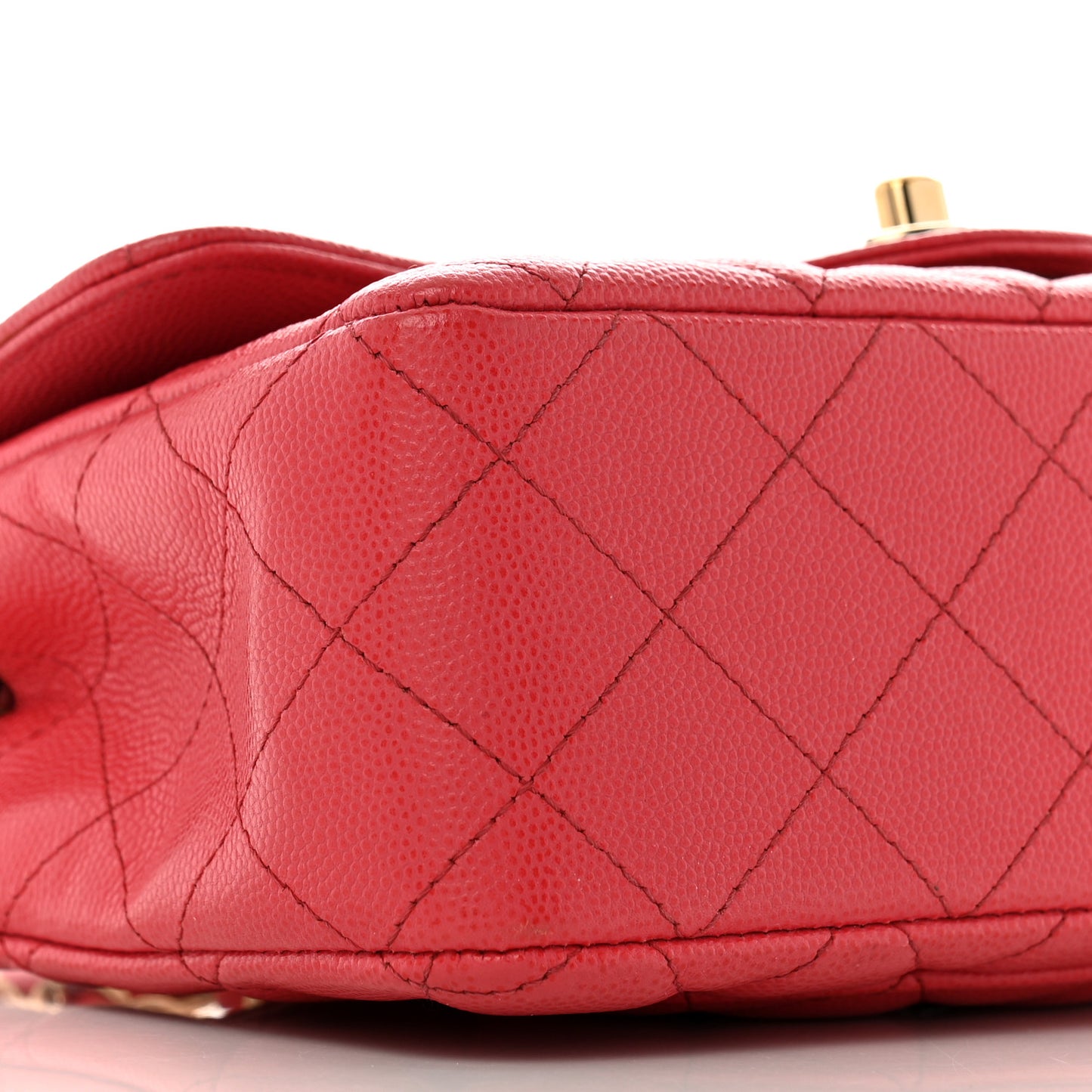 Caviar Quilted Mini Rectangular Flap Dark Pink