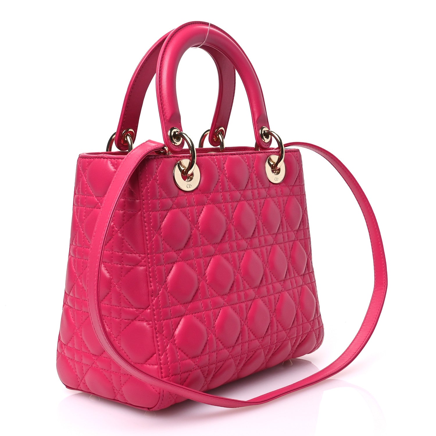 Christian Dior Lambskin Cannage Medium Lady Dior Fuchsia 3 of 10