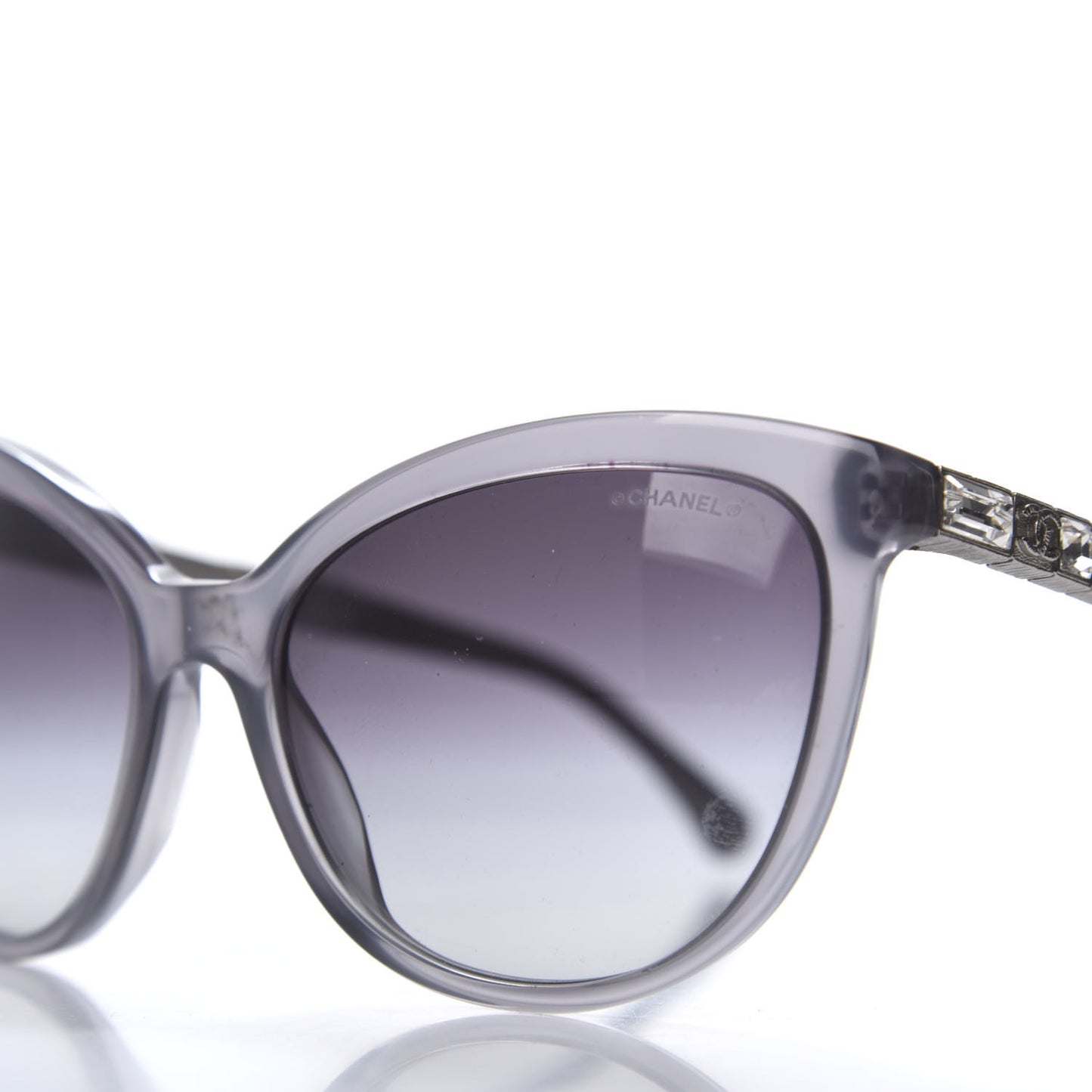 Crystal Baguette Cat Eye Bijou Sunglasses 5307-B Grey