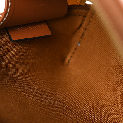 Celine Triomphe Canvas Calfskin Small Cosmetic Pouch Tan 6 of 7