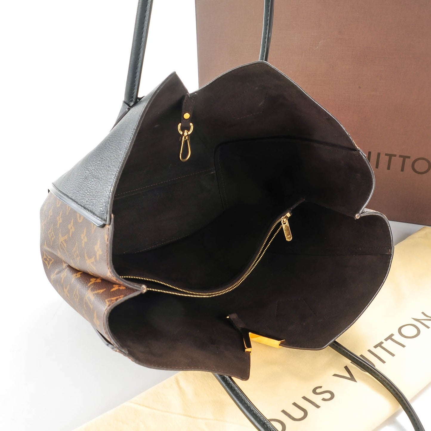 Calfskin Monogram Kimono Tote Black