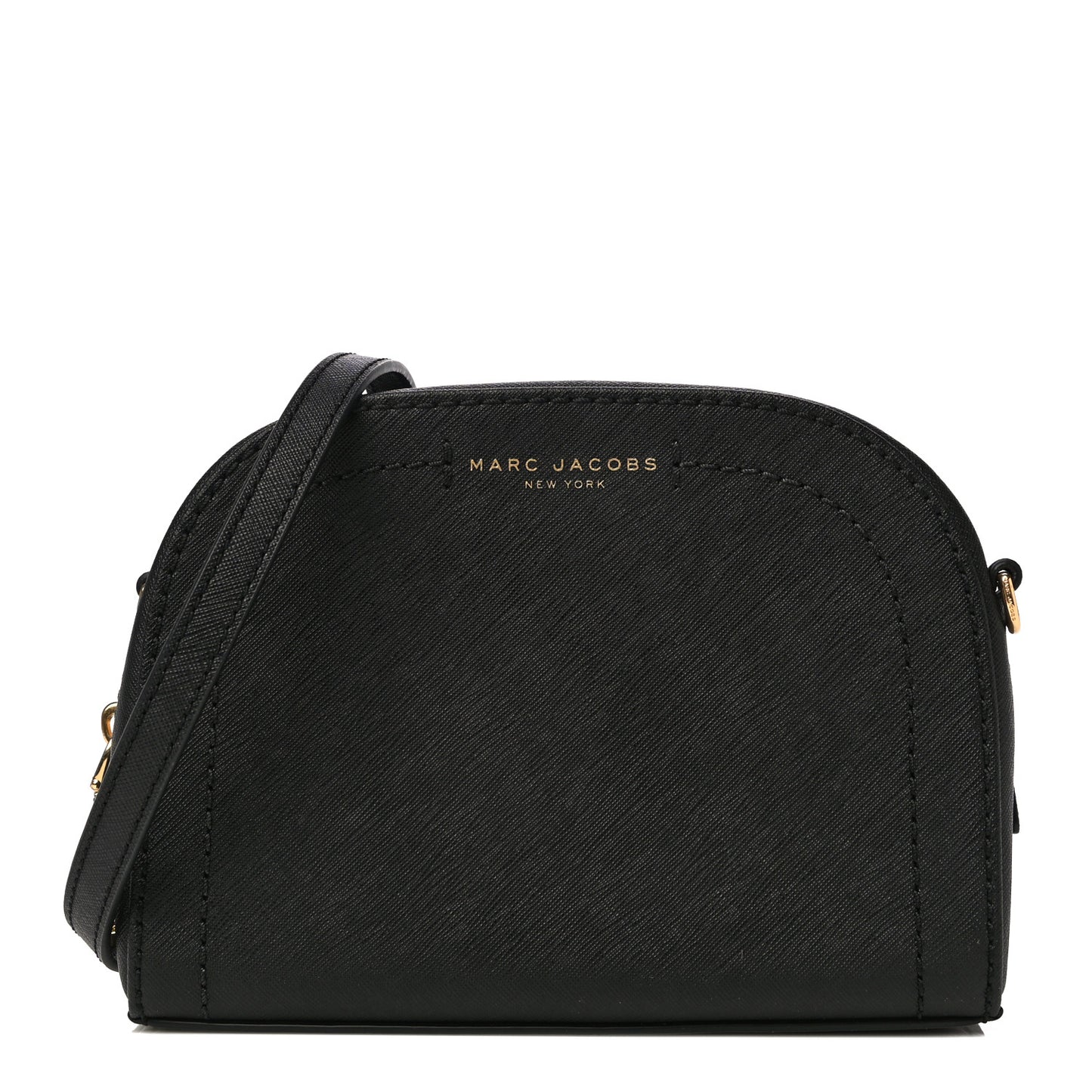 Saffiano Playback Boxed Dome Crossbody Black