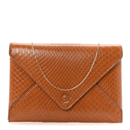 The Row Snakeskin Envelope Chain Clutch Camel 1 of 9