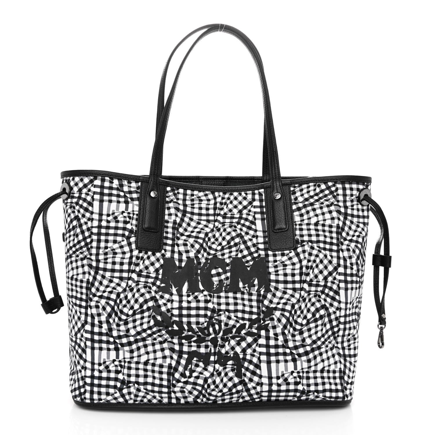 MCM Visetos Medium Liz Reversible Shopper Tote Black 4 of 16