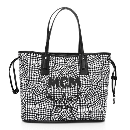 MCM Visetos Medium Liz Reversible Shopper Tote Black 4 of 16