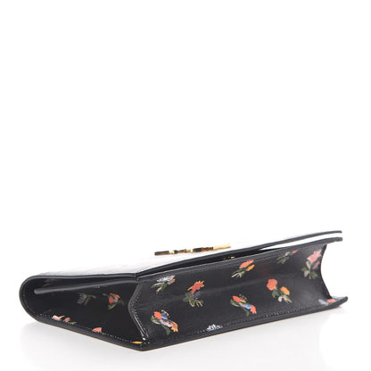 Saint Laurent Calfskin Prairie Flower Printed Small Monogram Clutch Black Multicolor 4 of 13