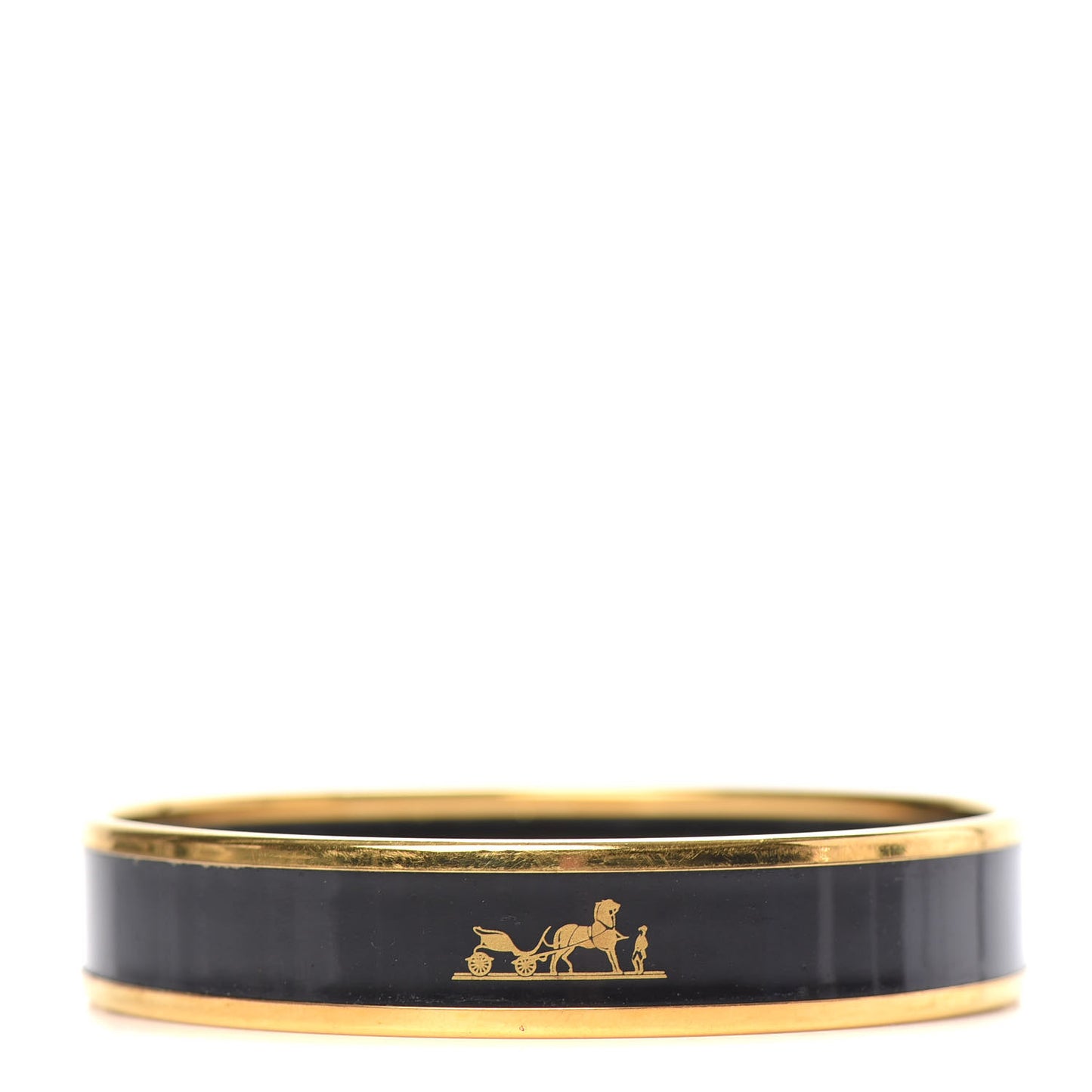 Enamel Printed Caleche Narrow Bracelet 70 Black