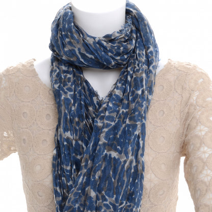 Louis Vuitton Cashmere Silk Leopard Stole Blue 6 of 6