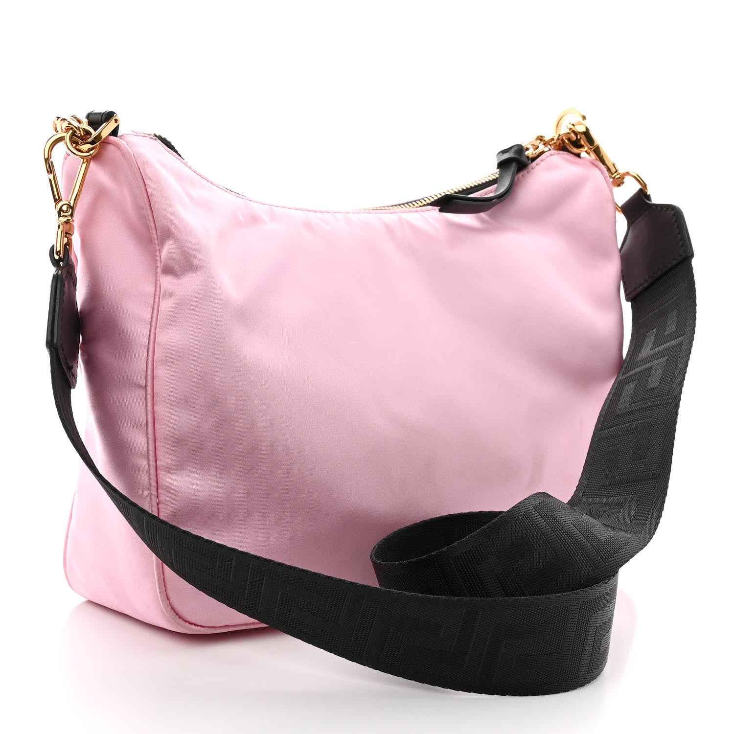 Versace Nylon Tribute Chain Crossbody Shoulder Bag Light Pink 3 of 10