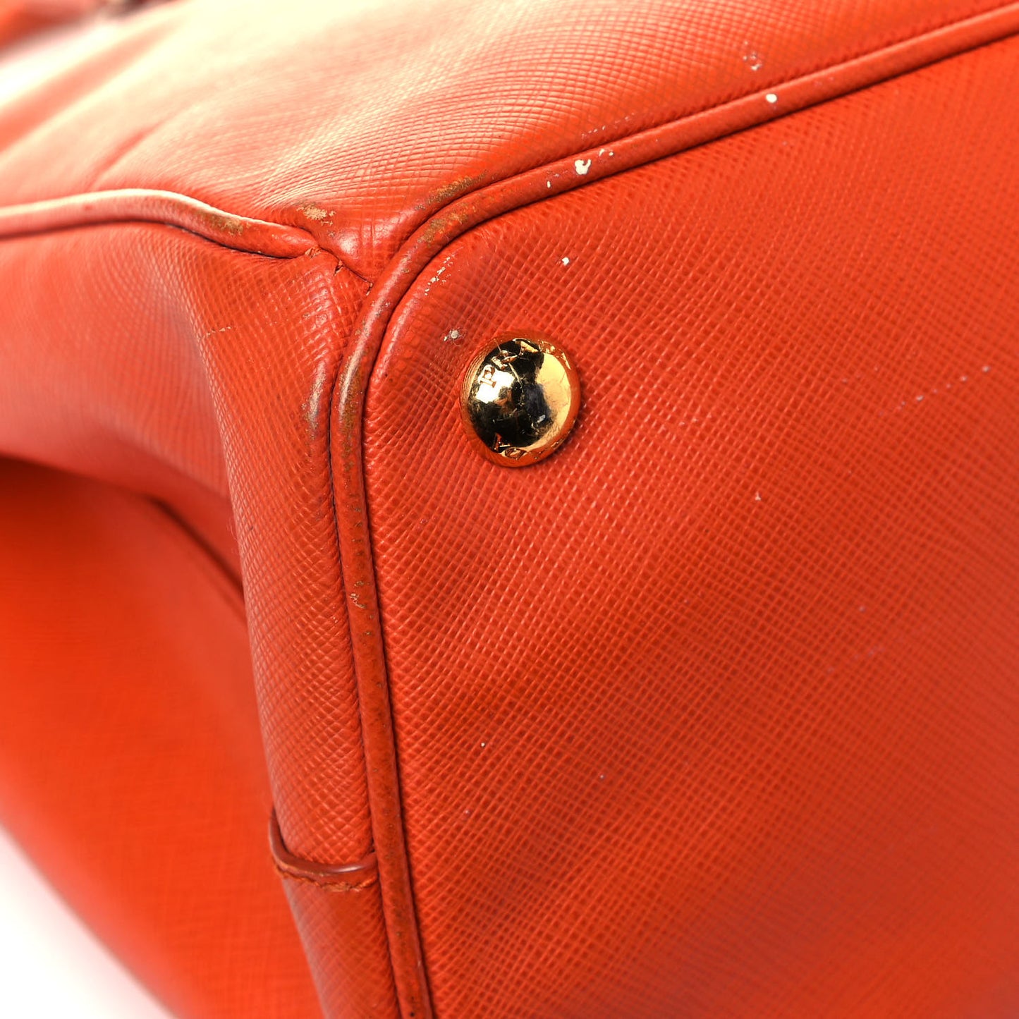 Saffiano Lux Medium Double Zip Tote Papaya