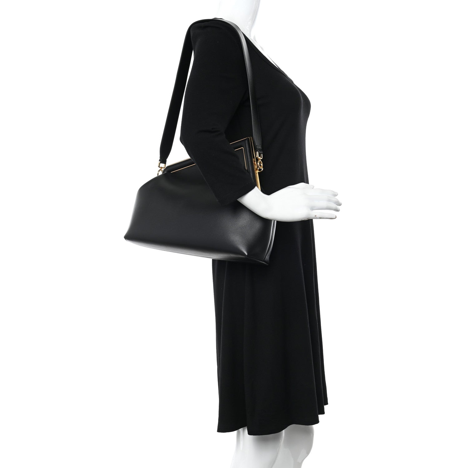 Fendi Shiny Nappa Medium Fendi First Black 2 of 10