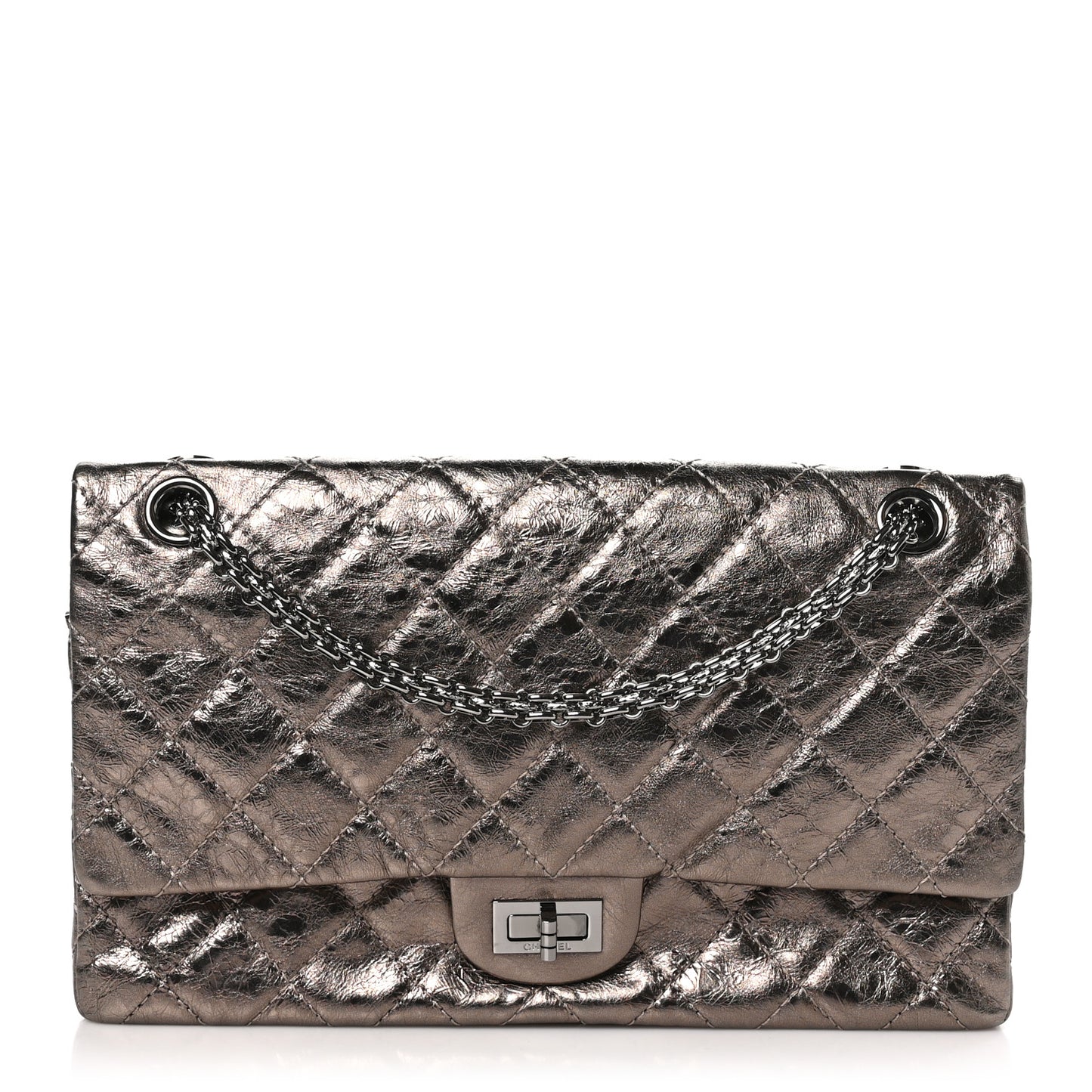 Metallic Aged Calfskin Quilted 2.55 Reissue 226 Flap Dark Gold