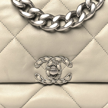Chanel Lambskin Quilted Large Chanel 19 Flap Grey 8 of 10