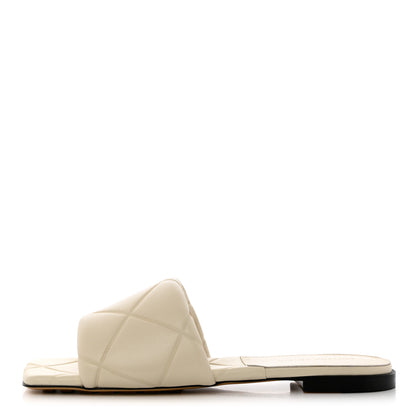Bottega Veneta Nappa Quilted Rubber Lido Flat Sandals 40 Wax 1 of 7