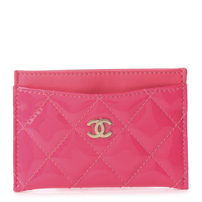 Chanel Patent Quilted Card Holder Pink 1 of 9