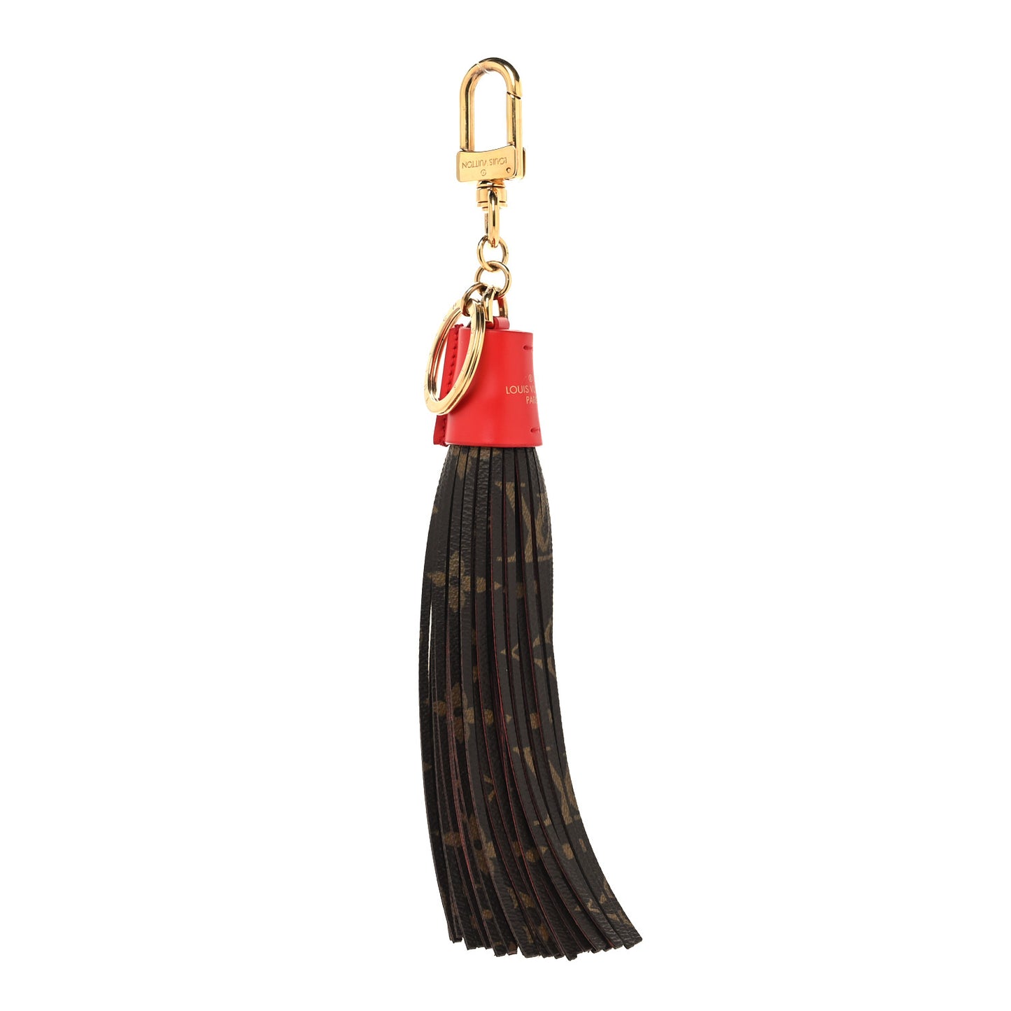 Monogram Tassel Bag Charm Red