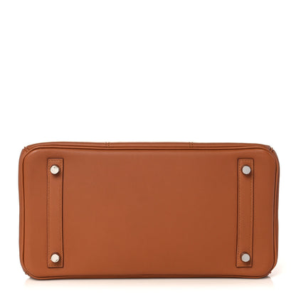 Hermes Swift Epsom Tressage Birkin 30 Gold Bleu de Nord Bleu Indigo 6 of 34