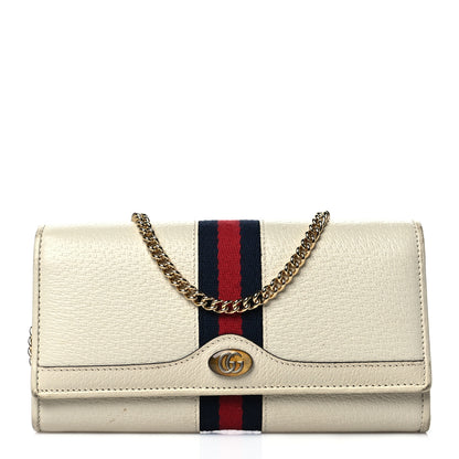 Gucci Textured Calfskin Web Ophidia Wallet On Chain Mystic White 1 of 14