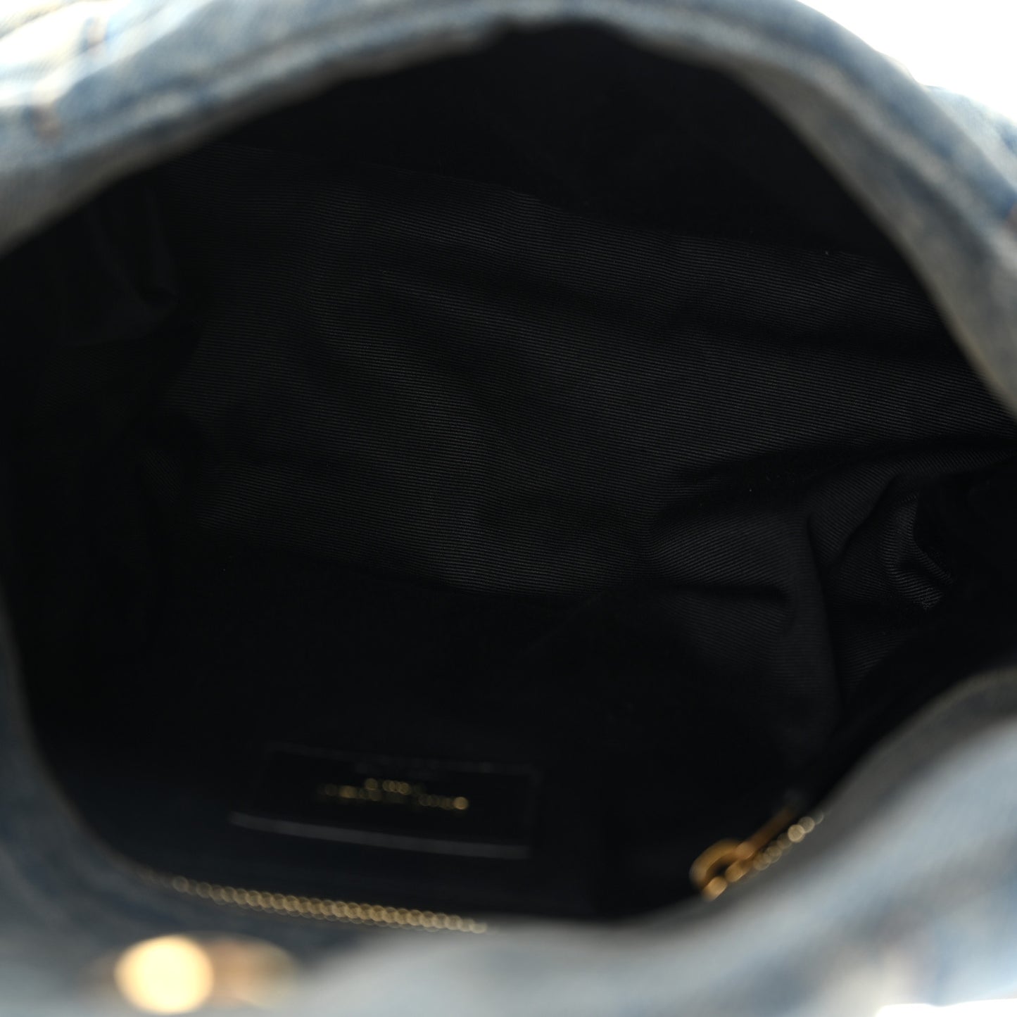 Denim Quilted Small Loulou Puffer Monogram Chain Satchel Blue Cinnamon