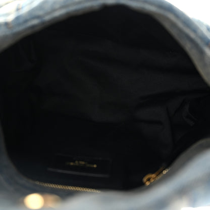 Saint Laurent Denim Quilted Small Loulou Puffer Monogram Chain Satchel Blue Cinnamon 5 of 10