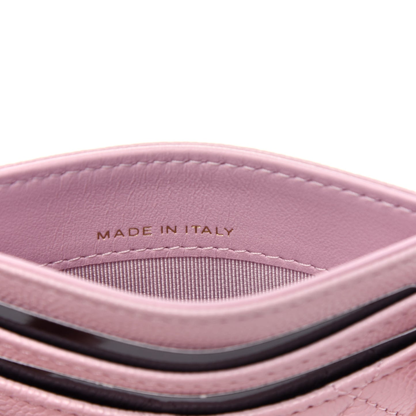 Caviar Quilted Card Holder Light Pink
