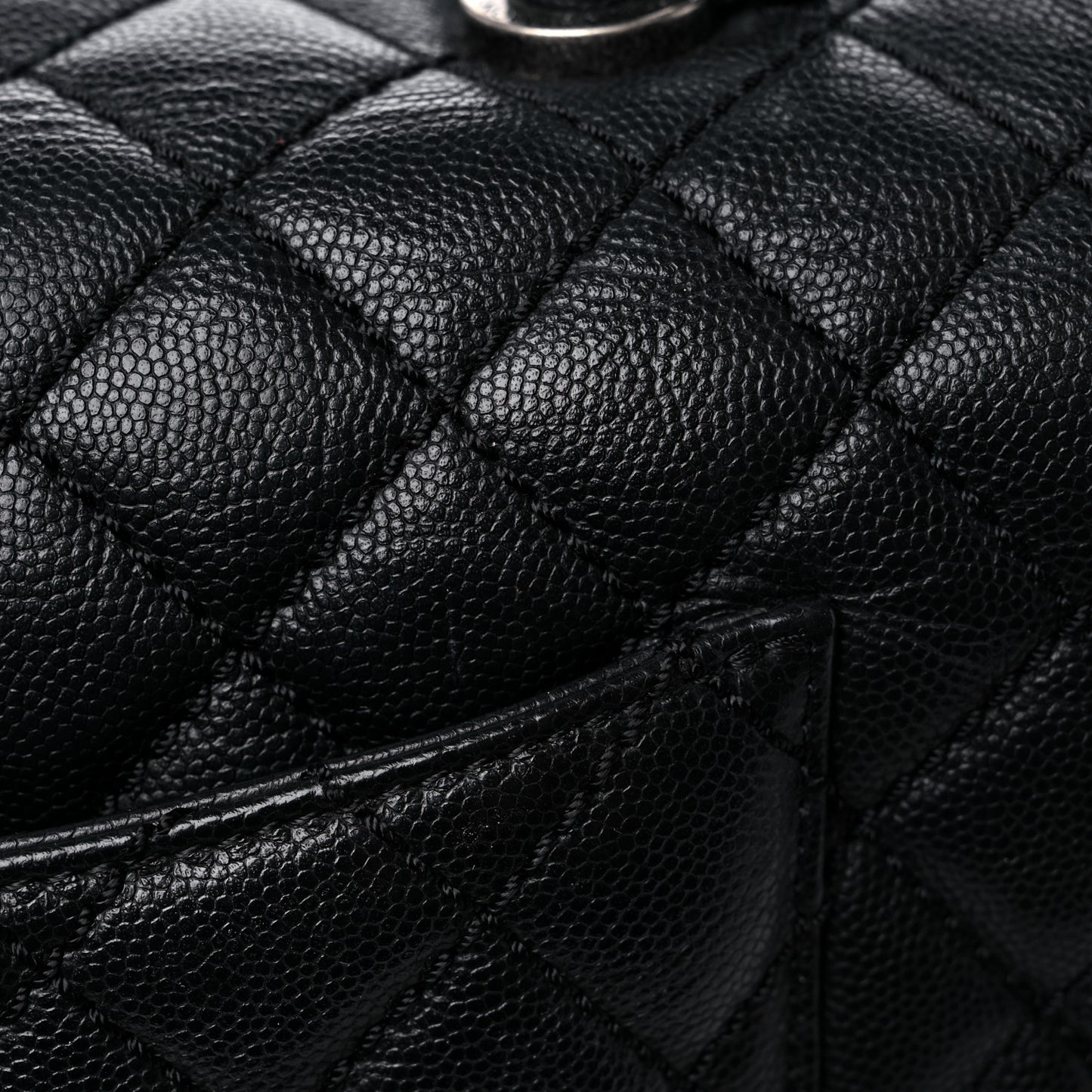 Caviar Quilted Medium Coco Handle Flap Black