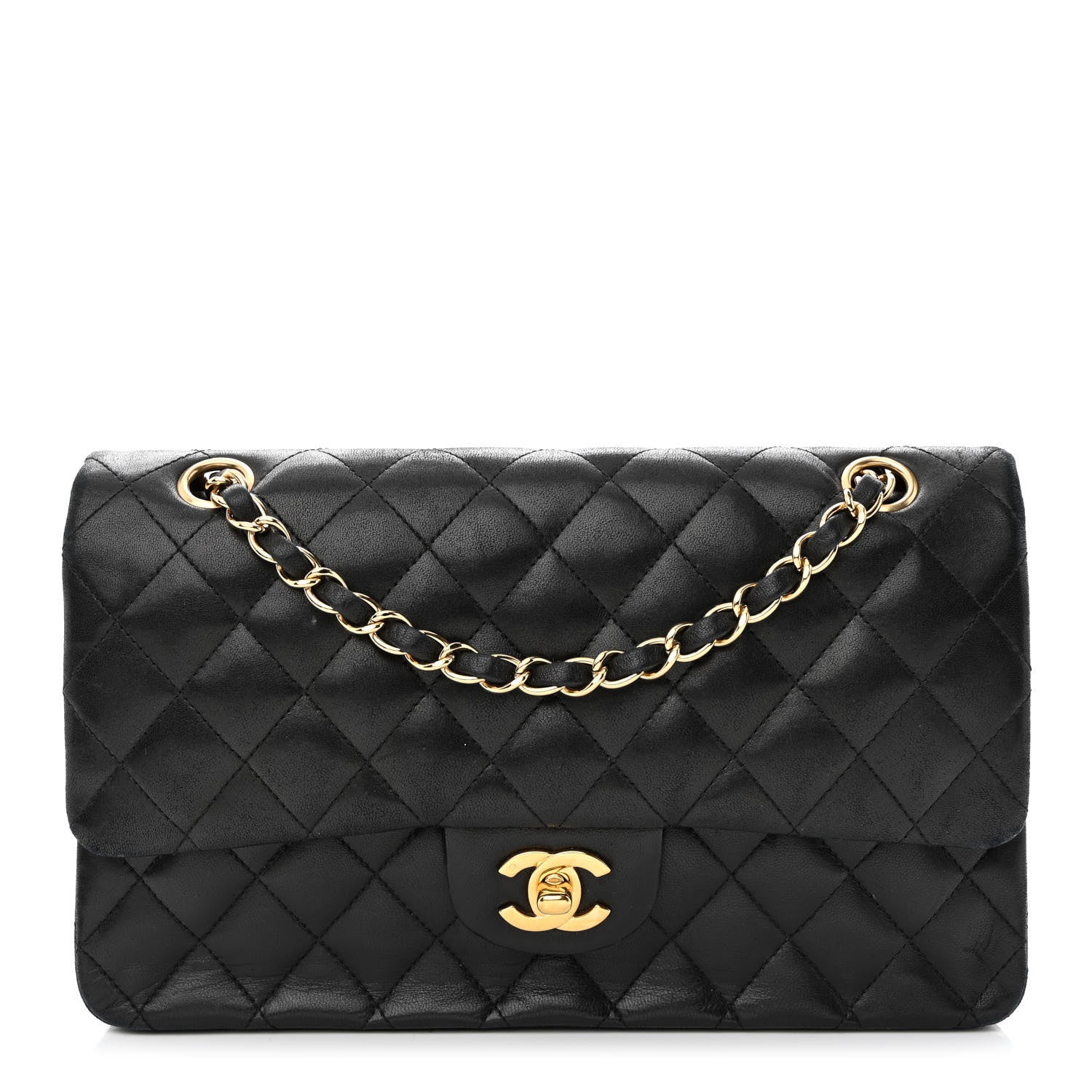 Chanel Lambskin Quilted Medium Double Flap Black 1 of 13
