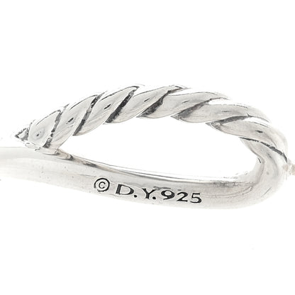 David Yurman Sterling Silver Crossover Cable Hoop Earrings 4 of 4
