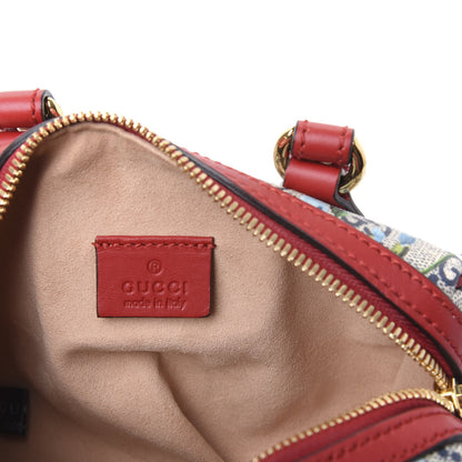Gucci GG Supreme Monogram Blooms Mini Boston Navy Blue Hibiscus 7 of 12