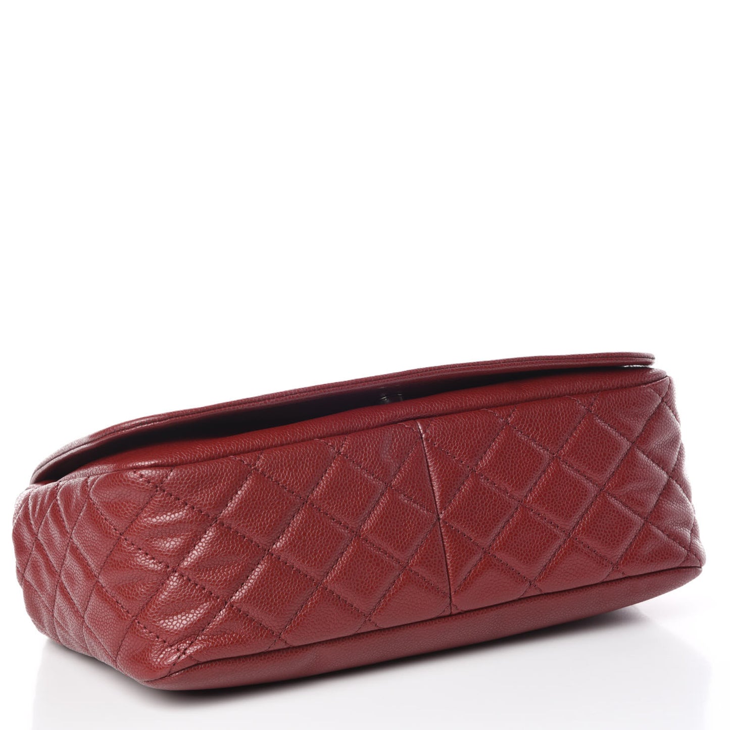 Caviar Large Timeless CC Flap Dark Red