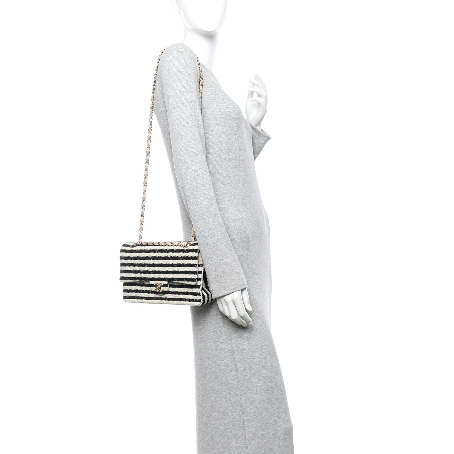 Chanel Jersey Quilted Medium Coco Sailor Flap Black White 2 of 11