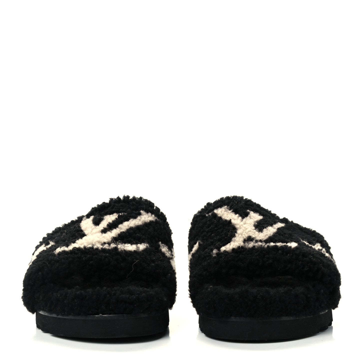 Shearling Monogram Giant Paseo Flat Comfort Mule 38 Black