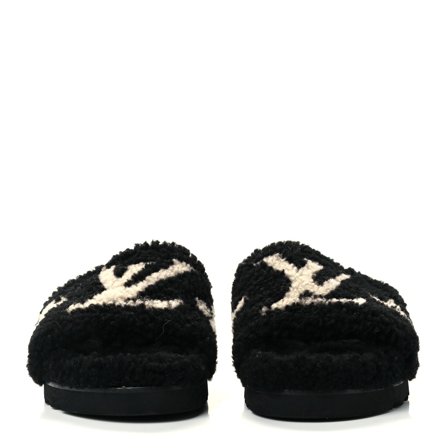 Louis Vuitton Shearling Monogram Giant Paseo Flat Comfort Mule 38 Black 3 of 10