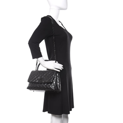 Chanel Aged Calfskin Quilted Small Coco Handle Flap So Black 2 of 11