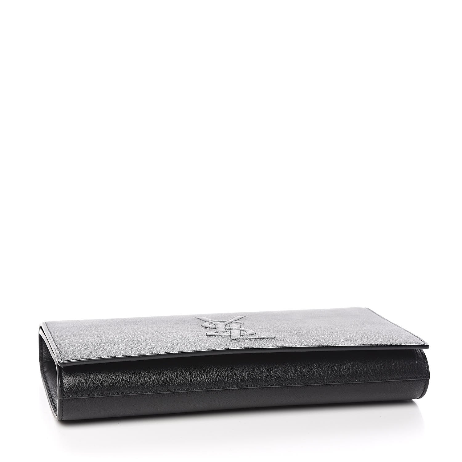 Saint Laurent Calfskin Monogram Large Belle De Jour Clutch Black 4 of 10