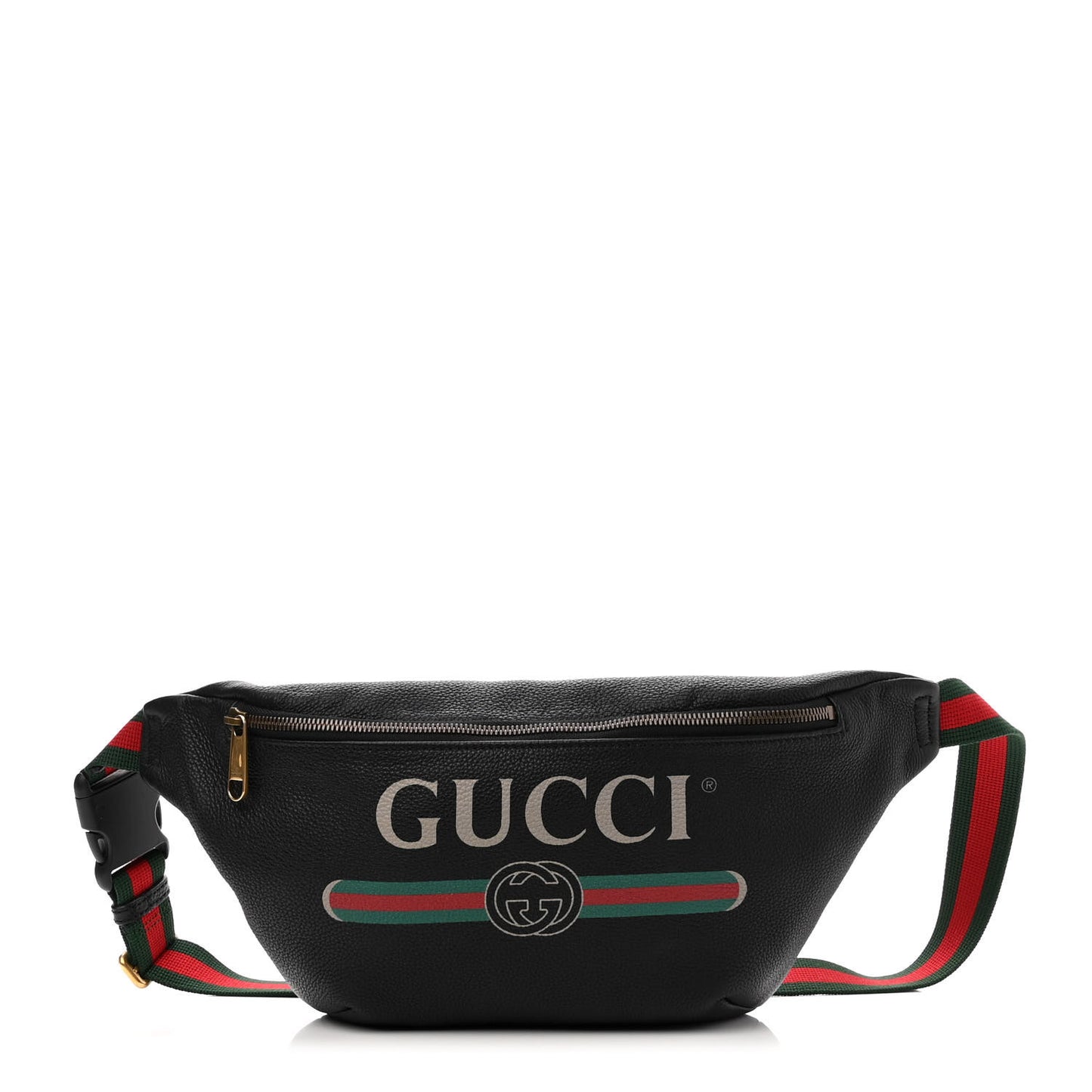 Grained Calfskin Logo Belt Bag Black