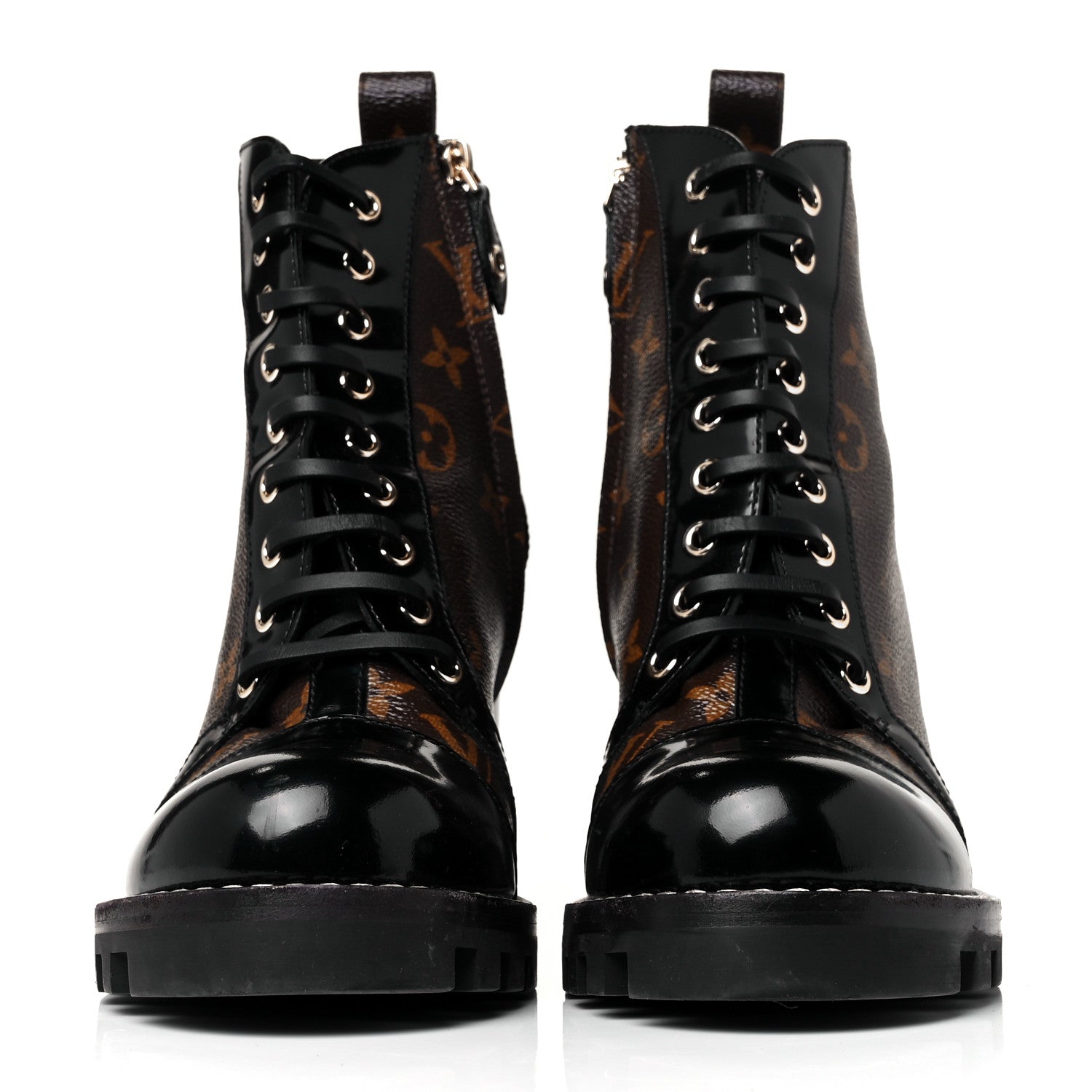Louis Vuitton Patent Calfskin Monogram Star Trail Ankle Boots 40.5 Black 2 of 6