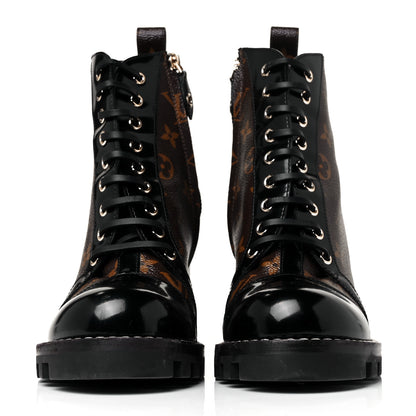 Louis Vuitton Patent Calfskin Monogram Star Trail Ankle Boots 40.5 Black 2 of 6