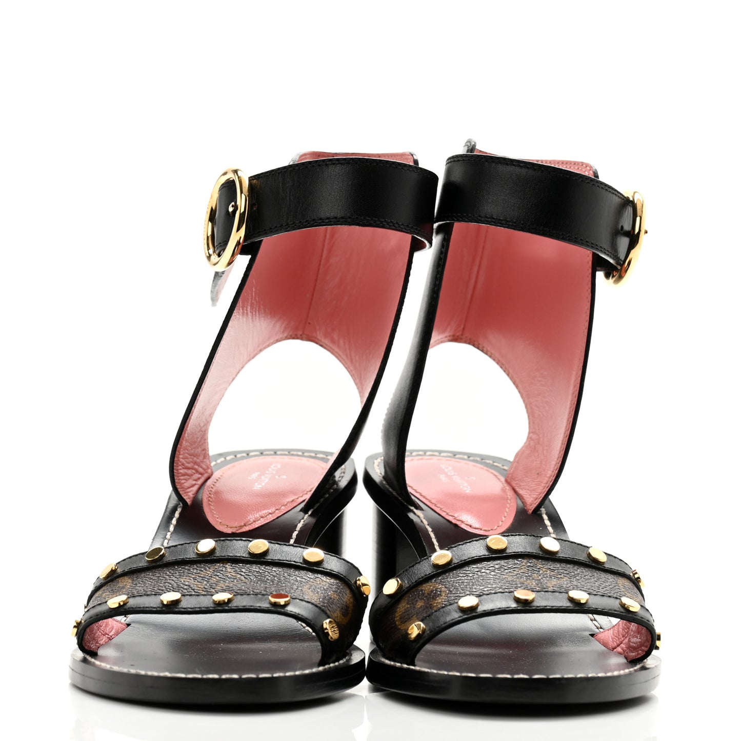 Calfskin Monogram Passenger Sandals 38.5 Black