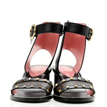 Louis Vuitton Calfskin Monogram Passenger Sandals 38.5 Black 2 of 10