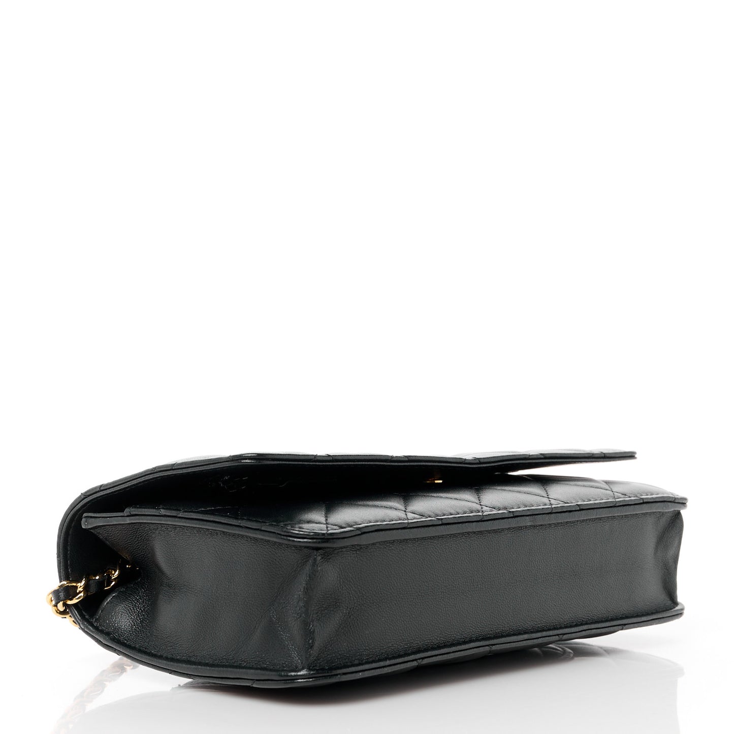 Lambskin Quilted Wallet On Chain WOC Black